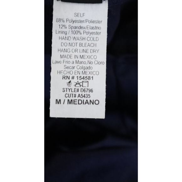 Winsdor Navy Blue Satin Silky Slip Dress Mini Strappy V Neck Fit & Flare Medium - Picture 7 of 8